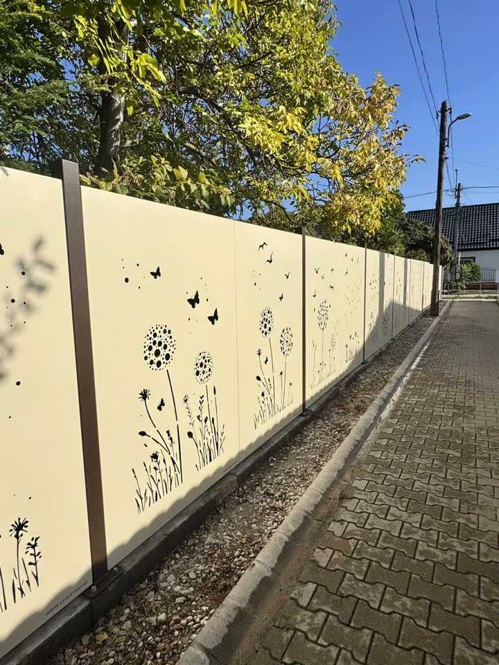 Street view of a custom fence